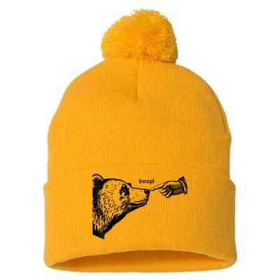 Boop Bear Pom Pom 12in Knit Beanie