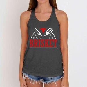 Body By Brisket Gift Funny Bbq Smoker And Grilling Gift Women's Knotted Racerback Tank