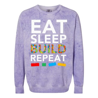 Building Blocks Bricks The Master Builder's Guide Colorblast Crewneck Sweatshirt