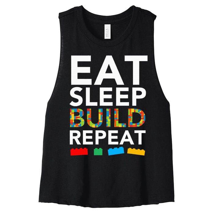 Building Blocks Bricks The Master Builder's Guide Women's Racerback Cropped Tank