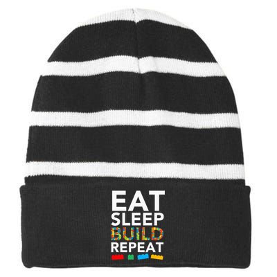 Building Blocks Bricks The Master Builder's Guide Striped Beanie with Solid Band