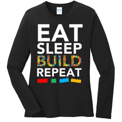 Building Blocks Bricks The Master Builder's Guide Ladies Long Sleeve Shirt