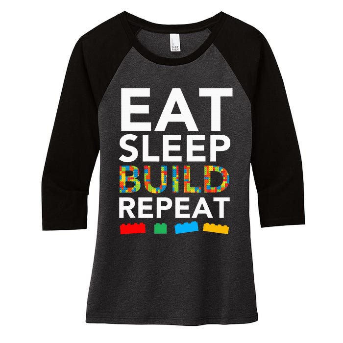 Building Blocks Bricks The Master Builder's Guide Women's Tri-Blend 3/4-Sleeve Raglan Shirt