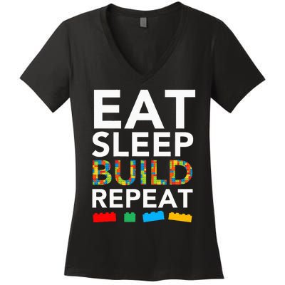 Building Blocks Bricks The Master Builder's Guide Women's V-Neck T-Shirt