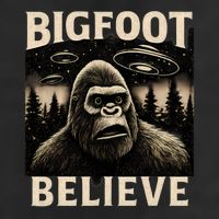 Bigfoot Believe 7 Panel Mesh Trucker Snapback Hat