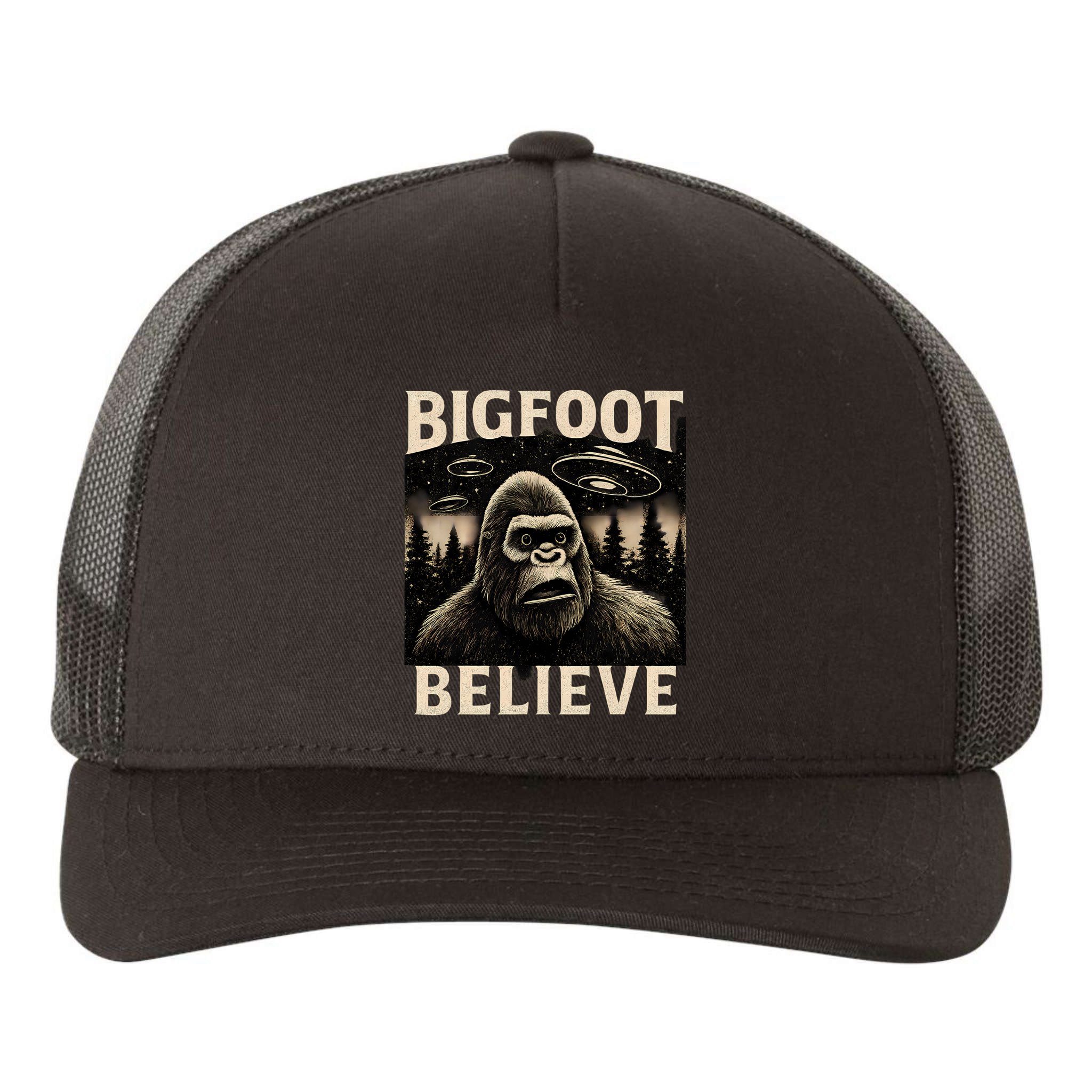 Bigfoot Believe Yupoong Adult 5-Panel Trucker Hat