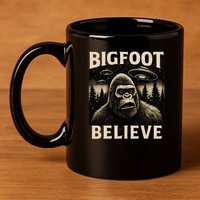 Bigfoot Believe 11oz C Handle Ceramic Mug