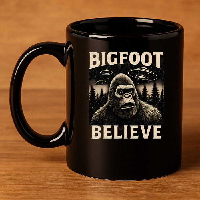 Bigfoot Believe 11oz C Handle Ceramic Mug
