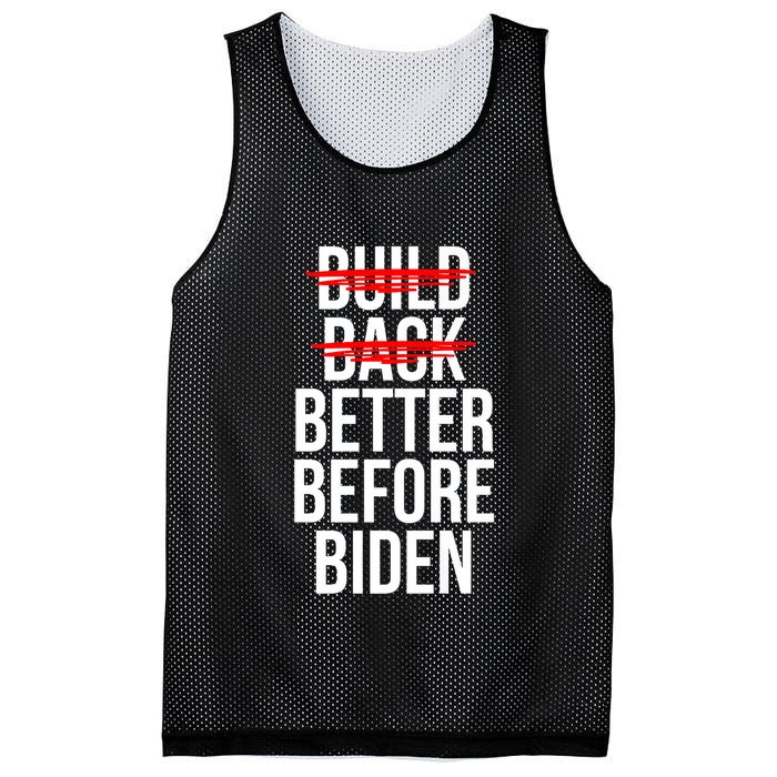 Better Before Biden Funny Anti Joe Biden Saying Sarcasm Mesh Reversible Basketball Jersey Tank