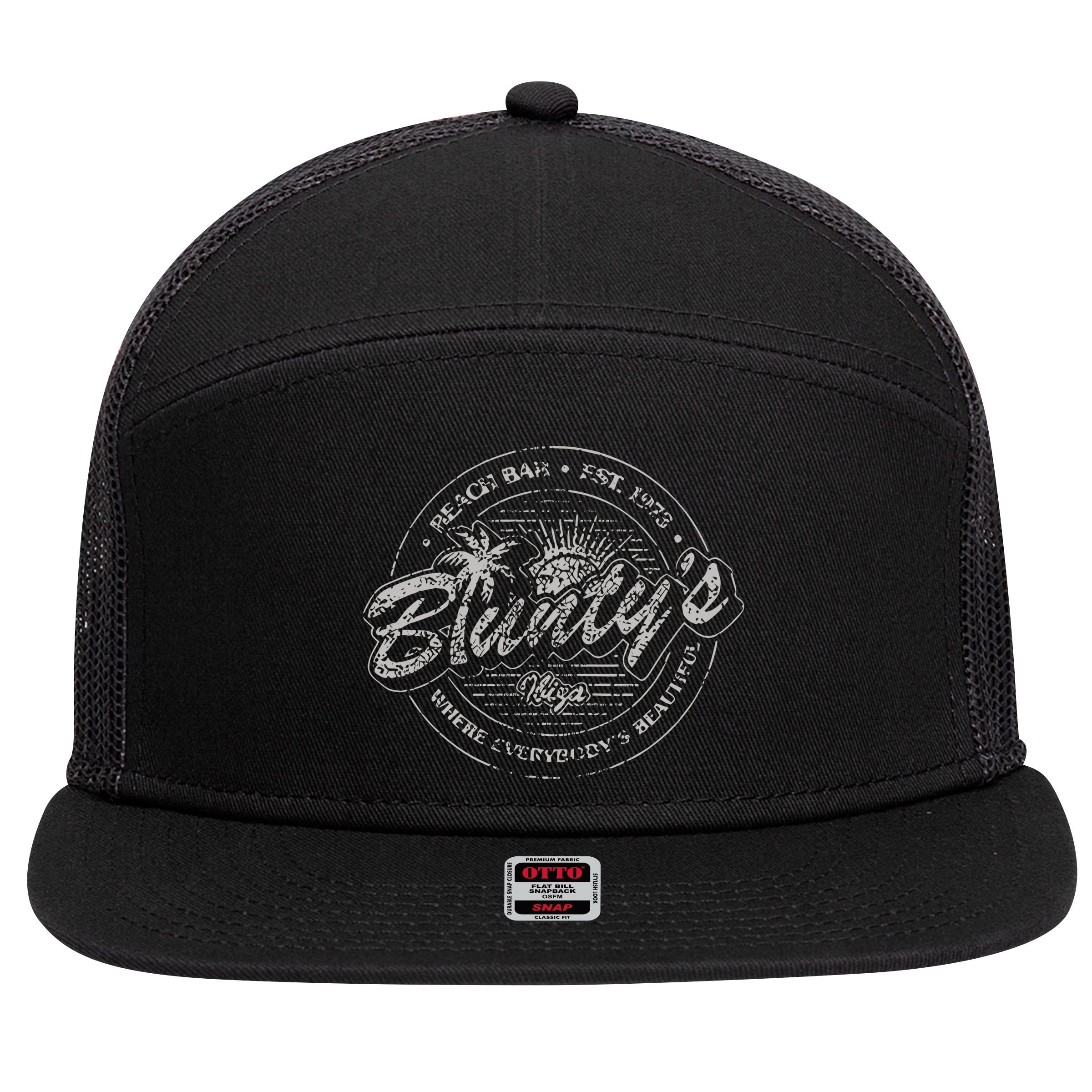 Bluntys Beach Bar 7 Panel Mesh Trucker Snapback Hat
