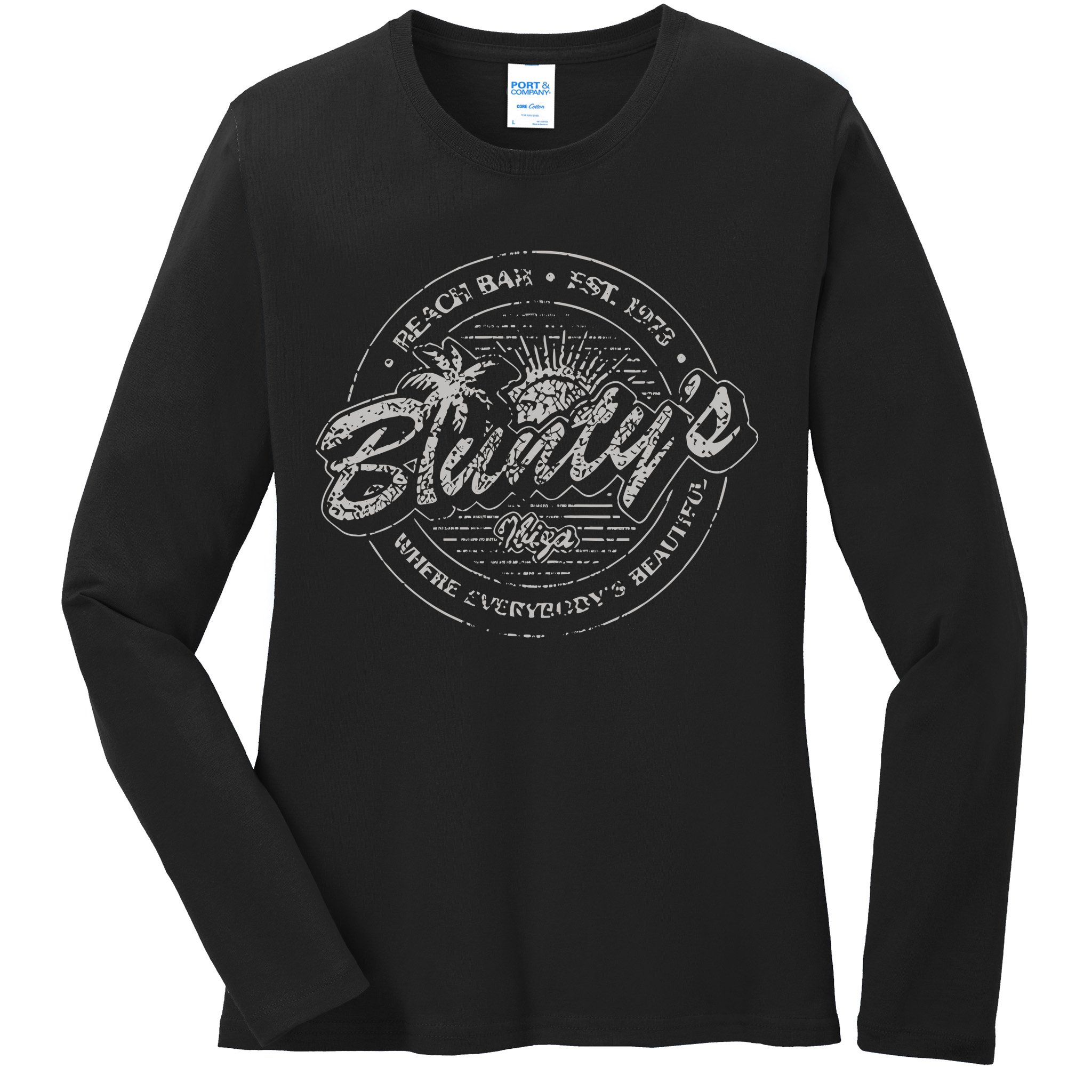 Bluntys Beach Bar Ladies Long Sleeve Shirt
