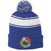 Badminton Badminton Ball Design Shuttlecock Great Gift Stripe Pom Pom Beanie