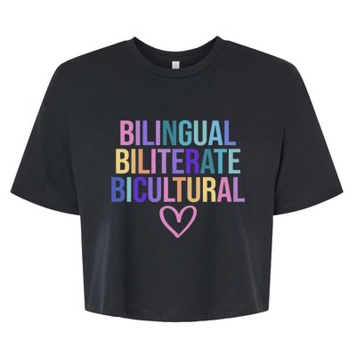 Bilingual Biliterate Bicultural Dual Language Immersion Bella+Canvas Jersey Crop Tee