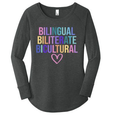 Bilingual Biliterate Bicultural Dual Language Immersion Women's Perfect Tri Tunic Long Sleeve Shirt