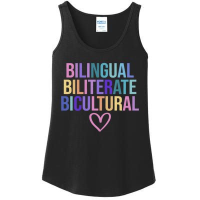 Bilingual Biliterate Bicultural Dual Language Immersion Ladies Essential Tank