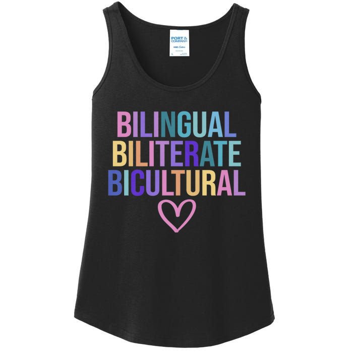 Bilingual Biliterate Bicultural Dual Language Immersion Ladies Essential Tank