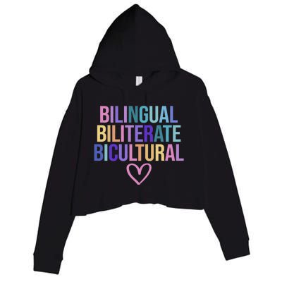 Bilingual Biliterate Bicultural Dual Language Immersion Crop Fleece Hoodie