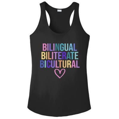 Bilingual Biliterate Bicultural Dual Language Immersion Ladies PosiCharge Competitor Racerback Tank