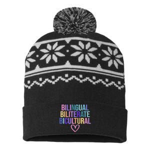 Bilingual Biliterate Bicultural Dual Language Immersion USA-Made Snowflake Beanie