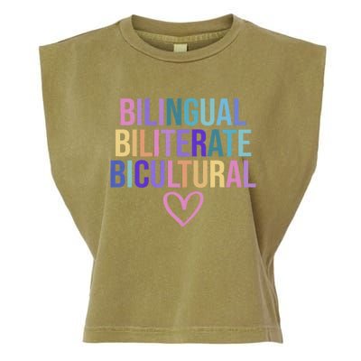 Bilingual Biliterate Bicultural Dual Language Immersion Garment-Dyed Women's Muscle Tee