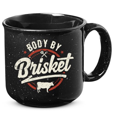 Body By Brisket Backyard Cookout Bbq Grill Gift 15oz Campfire Ceramic Mug