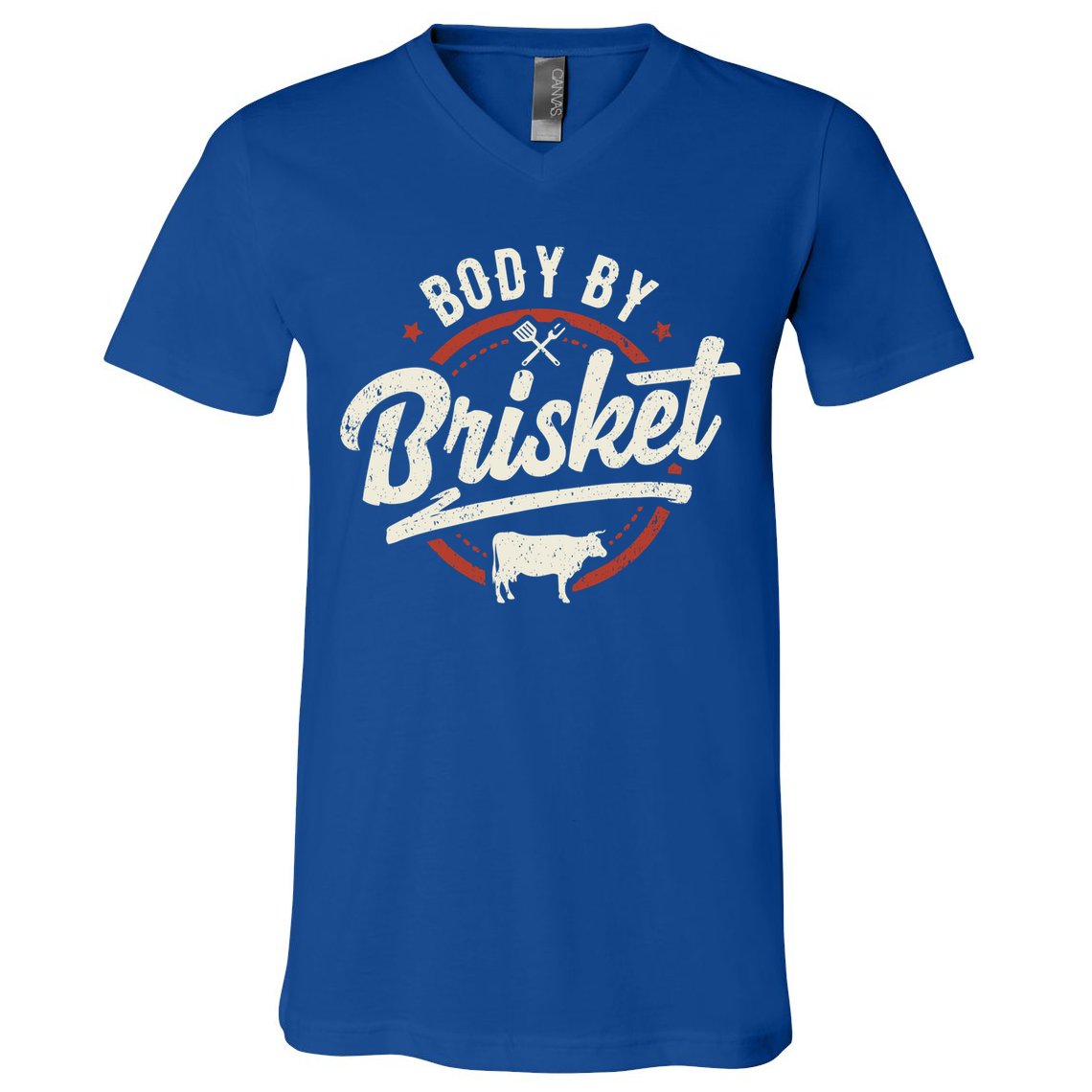 Body By Brisket Backyard Cookout Bbq Grill Gift V-Neck T-Shirt
