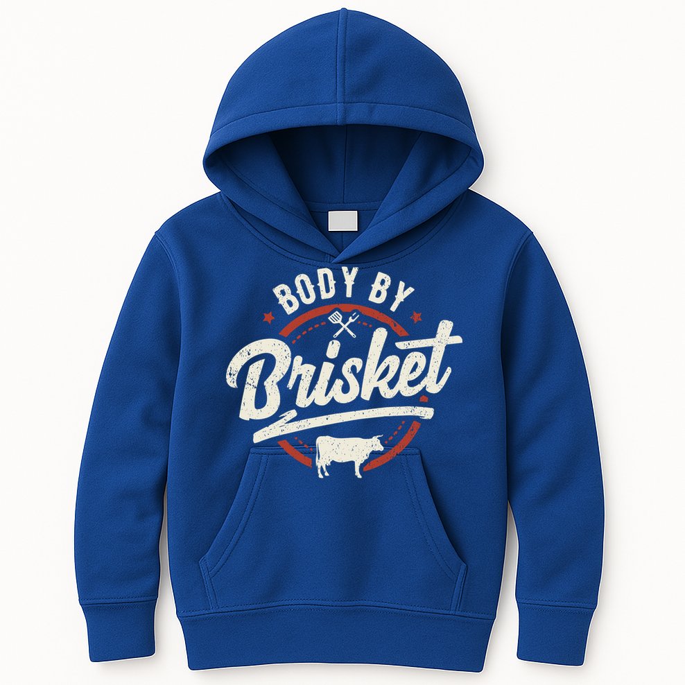 Body By Brisket Backyard Cookout Bbq Grill Gift Kids Hoodie