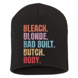 Bleach Blonde Bad Build Butch Body Short Acrylic Beanie