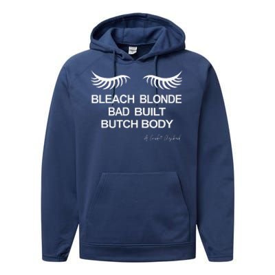 Bleach Blonde Bad Built Butch Body Performance Fleece Hoodie