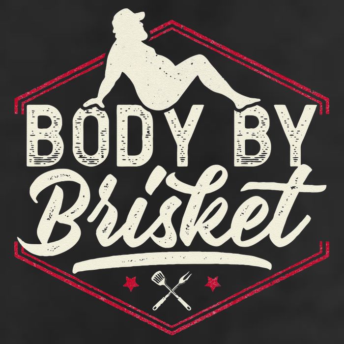 Body By Brisket Funny Steak Lover Grilling BBQ Chef 7 Panel Mesh Trucker Snapback Hat