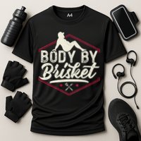 Body By Brisket Funny Steak Lover Grilling BBQ Chef Cooling Performance Crew T-Shirt