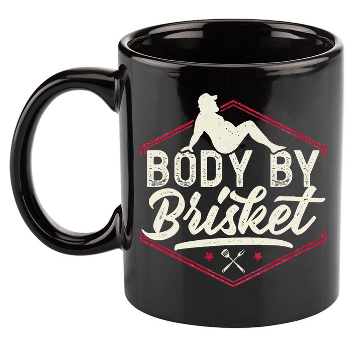 Body By Brisket Funny Steak Lover Grilling BBQ Chef 11oz C Handle Ceramic Mug