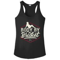 Body By Brisket Funny Steak Lover Grilling BBQ Chef Ladies PosiCharge Competitor Racerback Tank