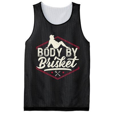 Body By Brisket Funny Steak Lover Grilling BBQ Chef Mesh Reversible Basketball Jersey Tank