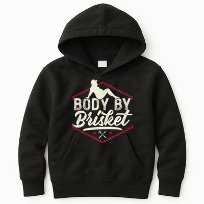 Body By Brisket Funny Steak Lover Grilling BBQ Chef Kids Hoodie
