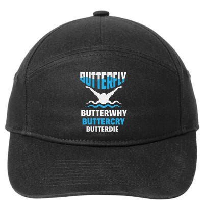 Butterfly Butterwhy Buttercry Funny Swimming Swimmer 7-Panel Snapback Hat