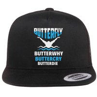 Butterfly Butterwhy Buttercry Funny Swimming Swimmer Flat Bill Trucker Hat