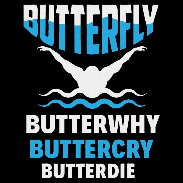Butterfly Butterwhy Buttercry Funny Swimming Swimmer Magnet