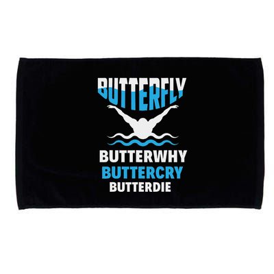 Butterfly Butterwhy Buttercry Funny Swimming Swimmer Microfiber Hand Towel