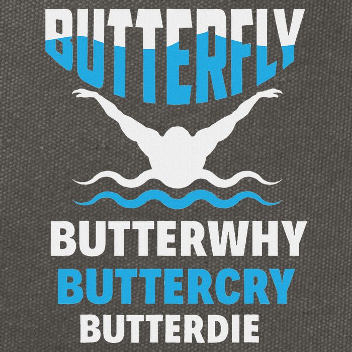 Butterfly Butterwhy Buttercry Funny Swimming Swimmer Cotton Canvas Backpack