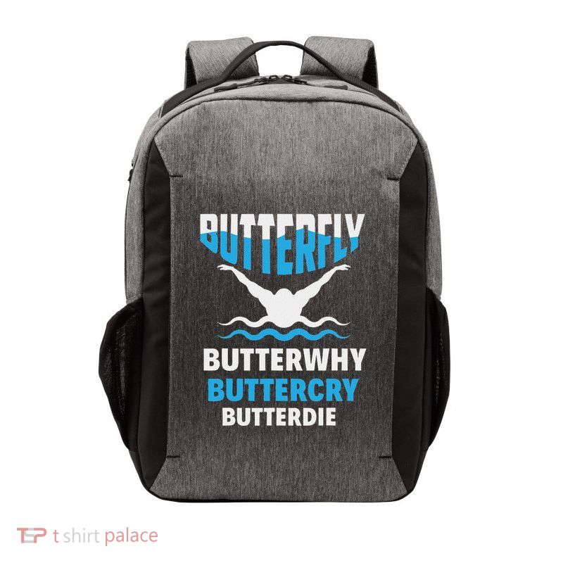 Butterfly Butterwhy Buttercry Funny Swimming Swimmer Vector Backpack