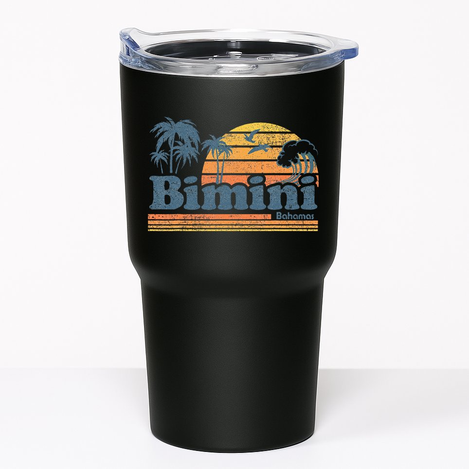 Bimini Bahamas Beach Summer Vacation Sun Vintage 70S Retro Tumbler