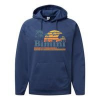 Bimini Bahamas Beach Summer Vacation Sun Vintage 70S Retro Performance Fleece Hoodie