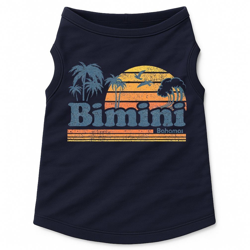 Bimini Bahamas Beach Summer Vacation Sun Vintage 70S Retro Doggie Tank