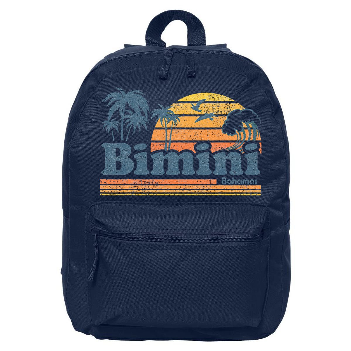 Bimini Bahamas Beach Summer Vacation Sun Vintage 70S Retro 16 in Basic Backpack