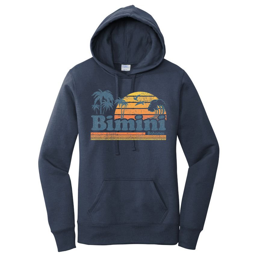 Bimini Bahamas Beach Summer Vacation Sun Vintage 70S Retro Women's Pullover Hoodie