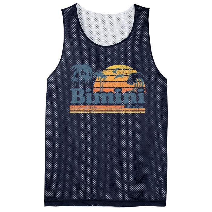 Bimini Bahamas Beach Summer Vacation Sun Vintage 70S Retro Mesh Reversible Basketball Jersey Tank