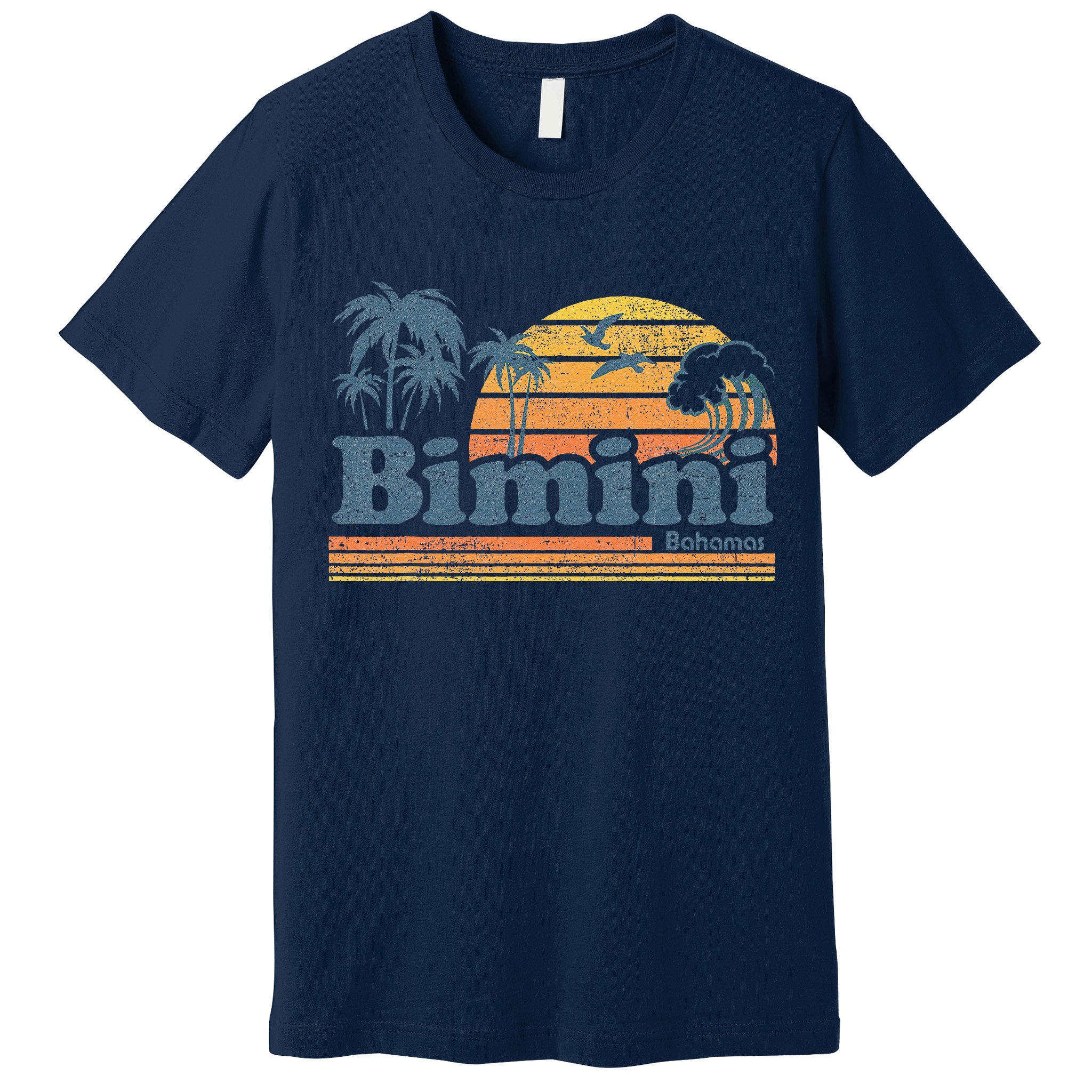Bimini Bahamas Beach Summer Vacation Sun Vintage 70S Retro Premium T-Shirt
