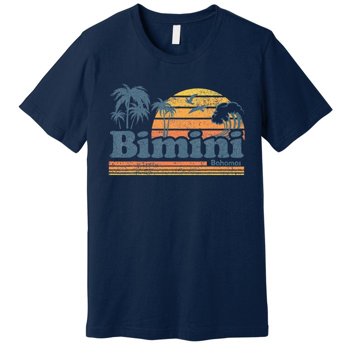 Bimini Bahamas Beach Summer Vacation Sun Vintage 70S Retro Premium T-Shirt