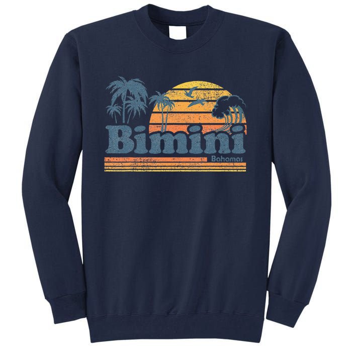 Bimini Bahamas Beach Summer Vacation Sun Vintage 70S Retro Tall Sweatshirt